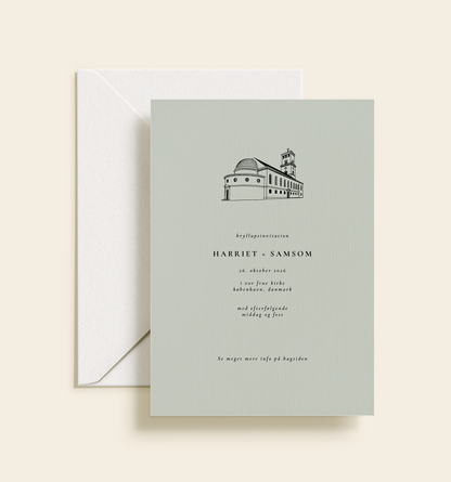 Vor Frue Kirke København Bryllup Invitation