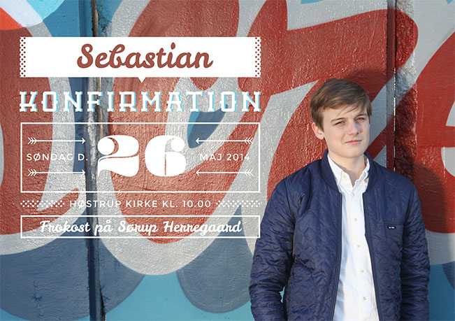 Dreng - Sebastian Konfirmation Invitation 